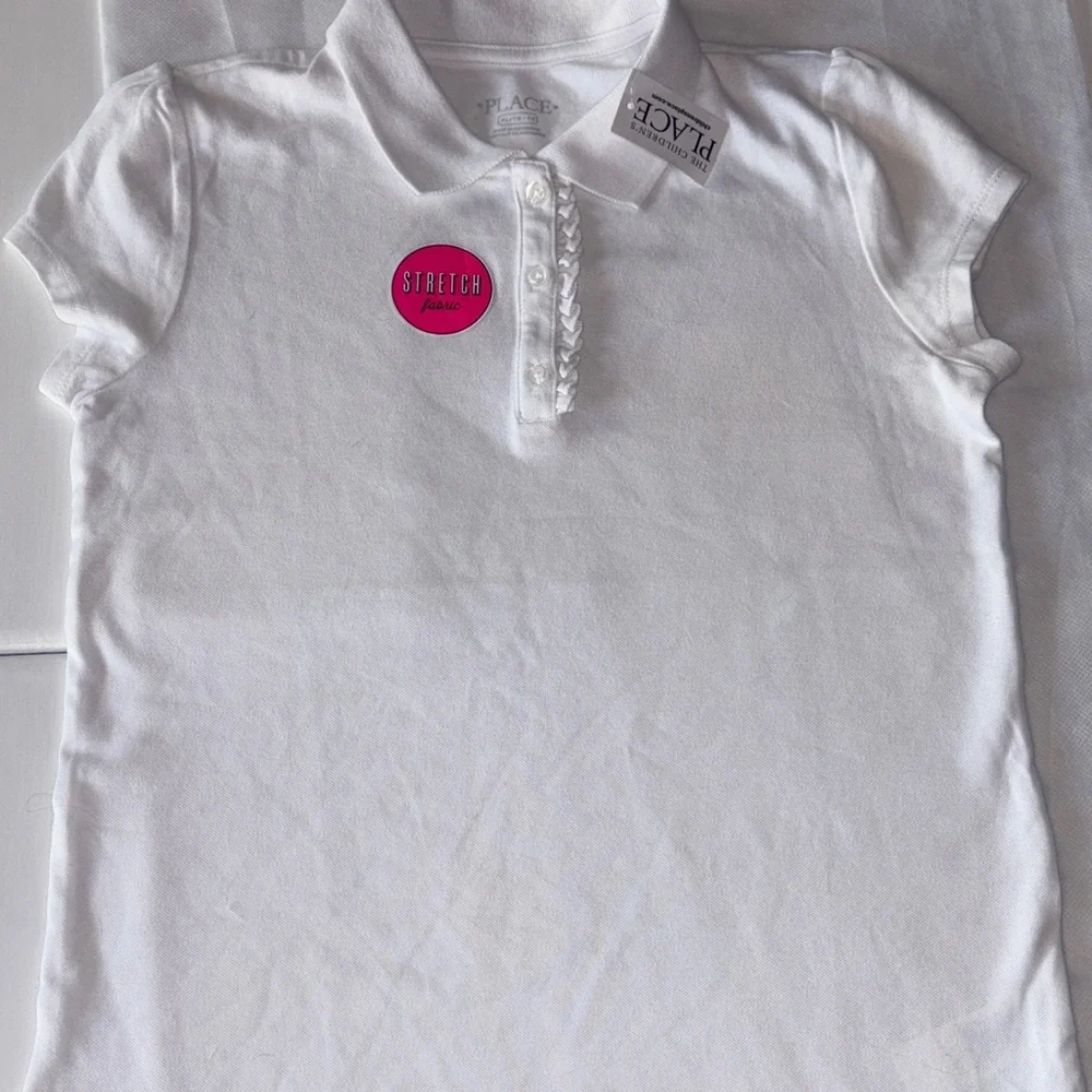 The Children's Place Uniform Shirt Classic White Polo Short Sleeves Size XL New